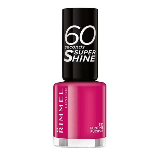 Rimmel 60 Seconds Super Shine, Nagellack, 8 ml, 323-funtime fuchsia
