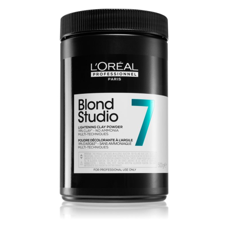 L'Oréal Professionnel Blond Studio Lightening Clay Powder 7, aufhellendes Puder ohne Ammoniak, 500 g