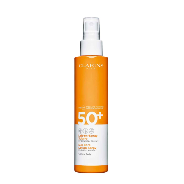 Clarins Sonnenschutz-Milch für den Körper im Spray UVA/UVB 50+, 150 ml