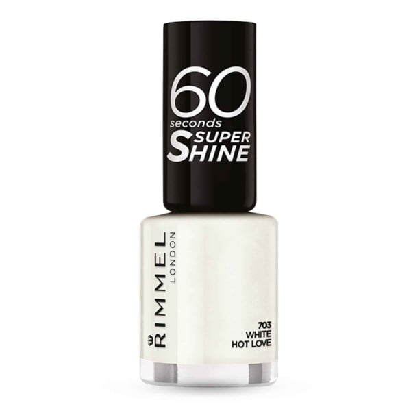 Rimmel 60 Seconds Super Shine, Nagellack, 8 ml, 703 White Hot Love
