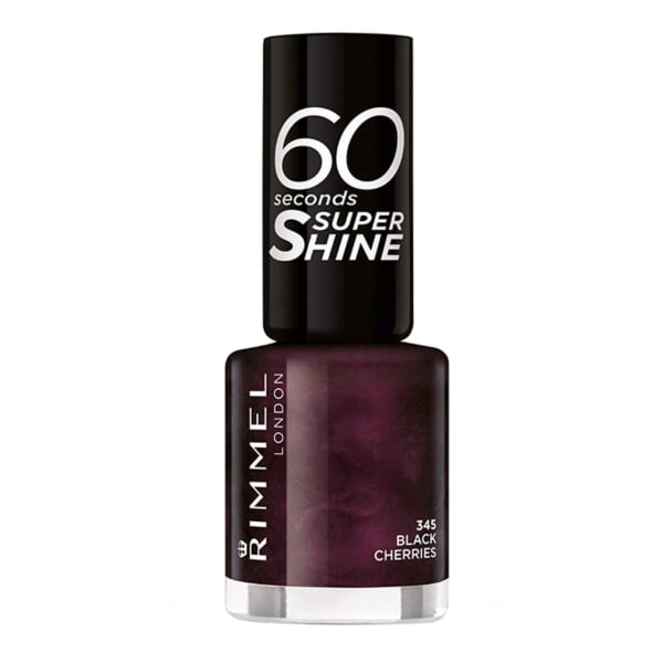 Rimmel 60 Seconds Super Shine, Nagellack, 8 ml, 345 Black Cherries