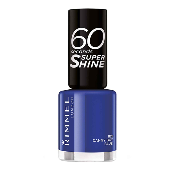 Rimmel 60 Seconds Super Shine, Nagellack, 8 ml, 828 Danny Boy, Blue!