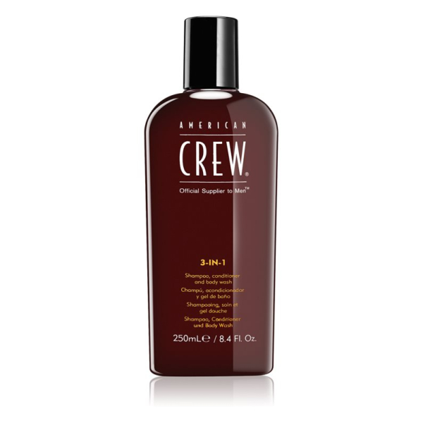American Crew Hair & Body 3-IN-1 Shampoo, Conditioner und Duschgel 3in1 für Herren, 250 ml